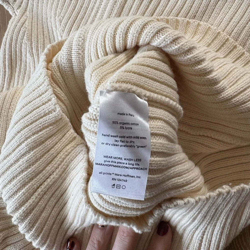 EUC Mara Hoffman Marilyn Ribbed Knit Dress in Natural Sz XS - Picture 4 of 5